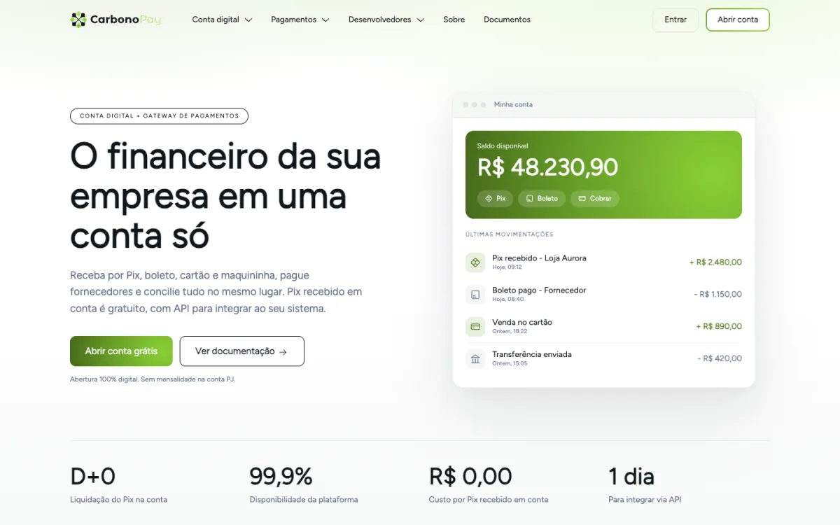 CarbonoPay website